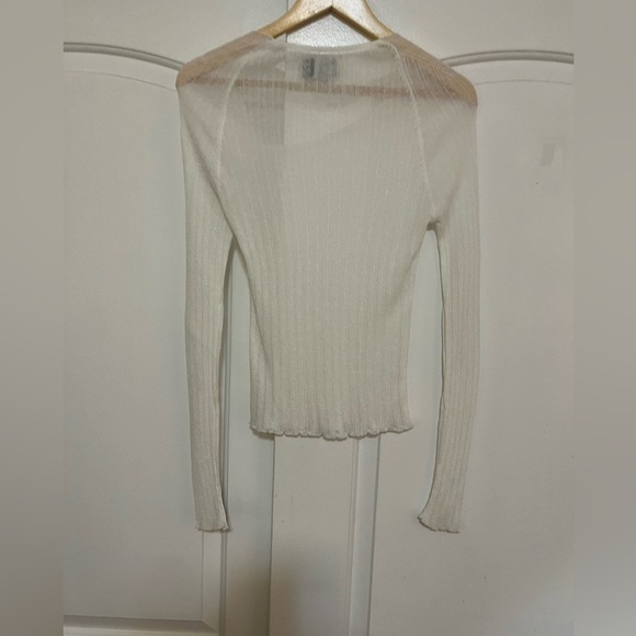 Sheer knit top with asymmetrical neckline - Picture 5 of 10